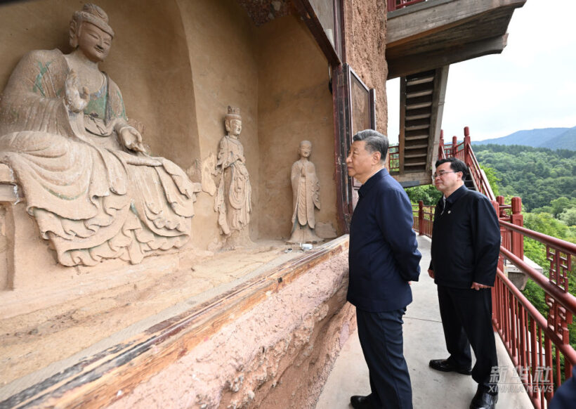 习近平在陕西宝鸡市和甘肃天水市考察调研缩略图题字网